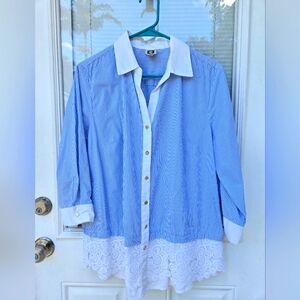 Anne Klein lace blouse Large